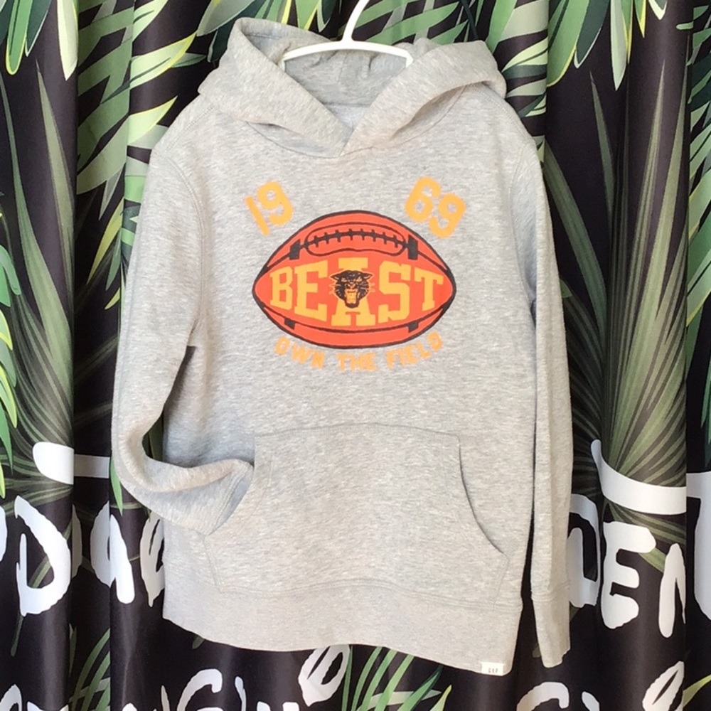 GAP Gray and Orange Vintage Graphic Hoodie